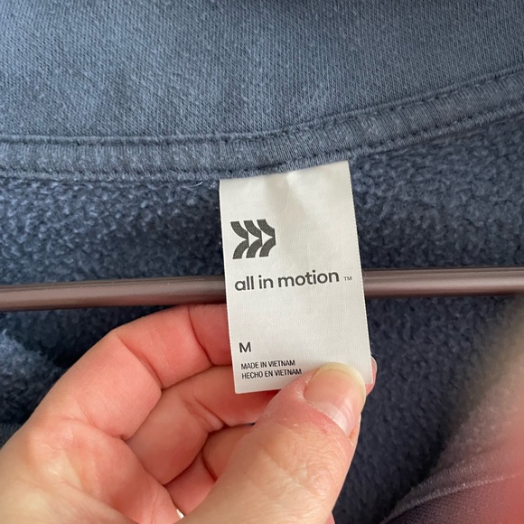 All In Motion Blue Oversized Collar Quarter-Zip Pullover - Picture 10 of 10